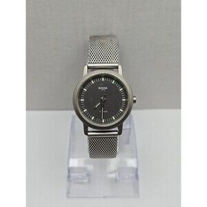 Boccia Titanium Swiss Quartz Black Dial Titanium Mesh Band 5 Bar New Battery